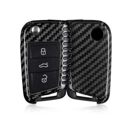 Carbon Fiber Key Fob Cover for VW Golf R GTI Jetta Passat 2019-2024 | Premium Key Case