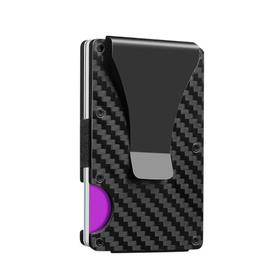 T-carbon Carbon Fiber RFID Signal Blocking Money Clip Wallet