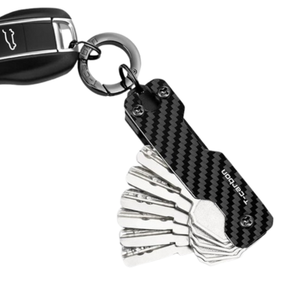 Carbon Fiber Key Organizer - Compact Smart Key Holder for 2-6 Keys