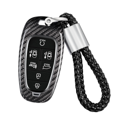 Carbon Fiber Key Fob Cover for Hyundai Palisade- Real Glass Fiber Protector
