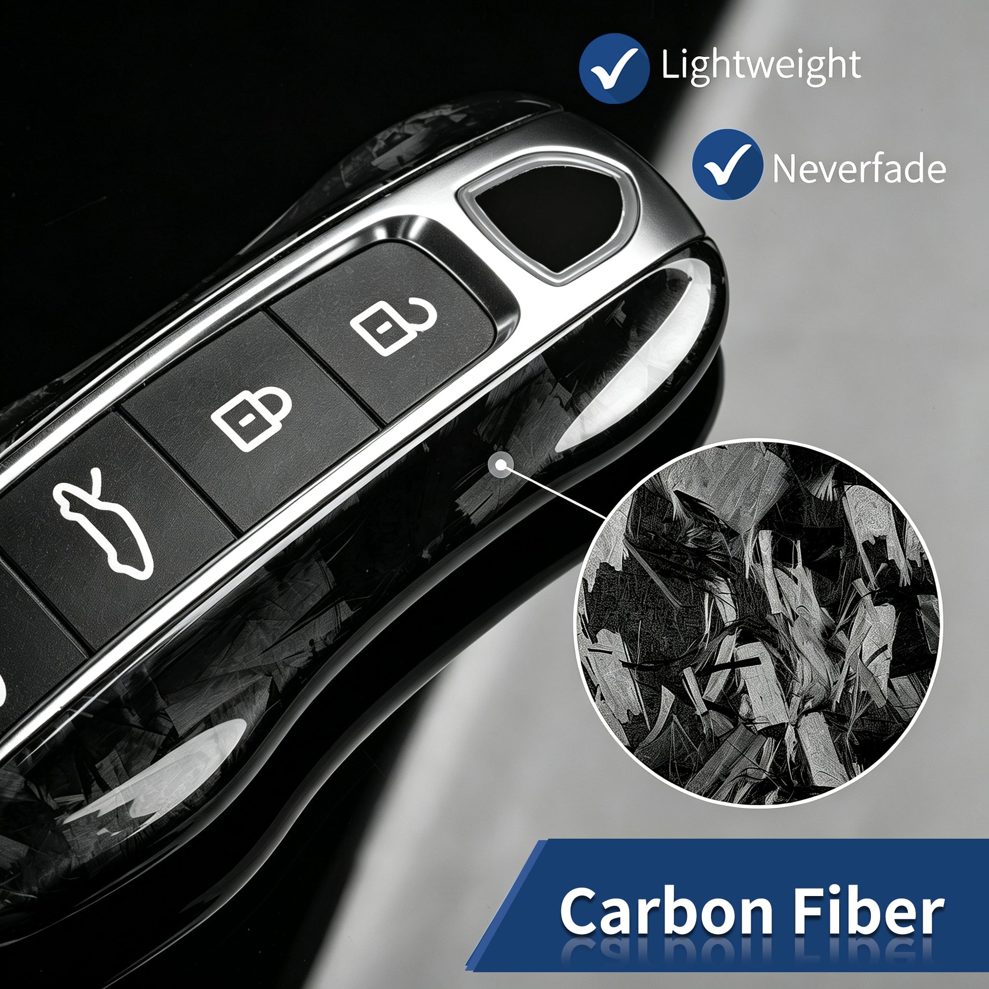 Key Fob Shell Replacement for Porsche Cayenne, Panamera 2018-2025, 911 Carrera Taycan 2020-2025