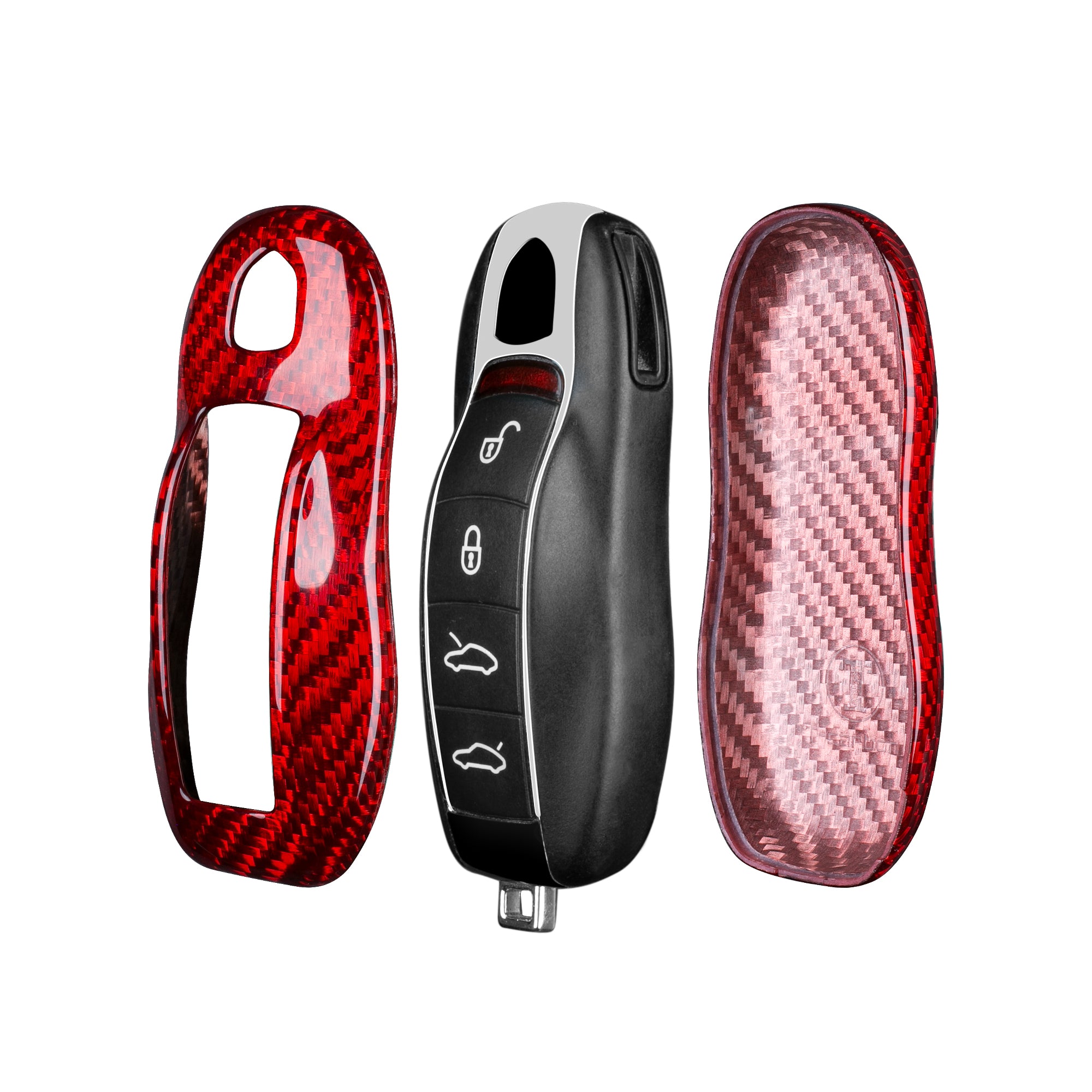 Key Fob Cover for Porsche Cayenne, Panamera, Boxster, Cayman, Macan, 718, 911