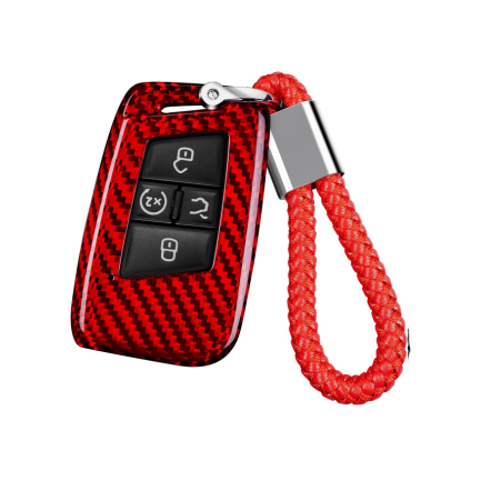 Carbon Fiber Key Fob Cover for VW Atlas & Tiguan 2020-2024 | Premium Key Case with Keychain