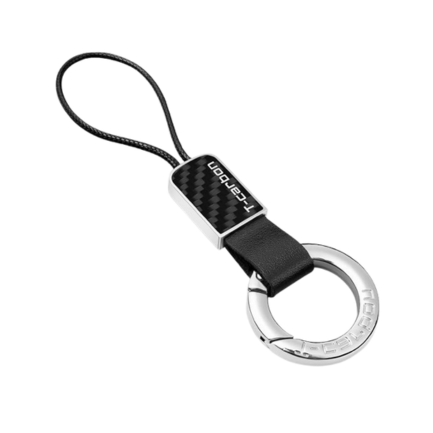 Premium Carbon Fiber Keychain for Porsche Key Fob - Luxury Car Key Holder with Lanyard