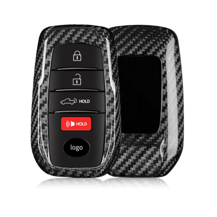 Premium Carbon Fiber Key Fob Cover for Toyota RAV4 Prime, Venza, Corolla Cross 2021-2024