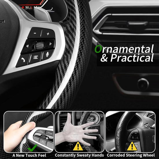 T-carbn Carbon Fiber Steering Wheel Cover Compatible with BMW