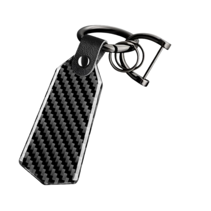 Premium Carbon Fiber Keychain - Lightweight Car Key Holder with Spring Buckle & D-Ring