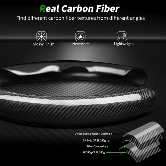T-carbn Carbon Fiber Steering Wheel Cover Compatible with BMW
