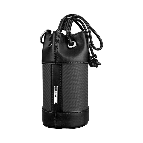 T-carbon Carbon Fiber & Leather Golf Valuables Pouch with Drawstrings