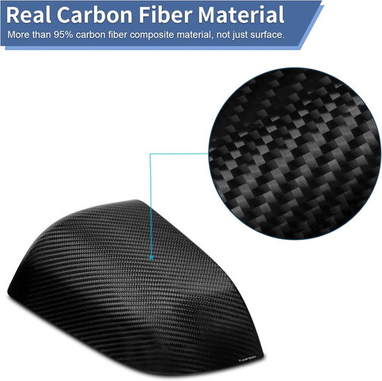 T-carbon Carbon Fiber Side Mirror Cover Compatible with Tesla