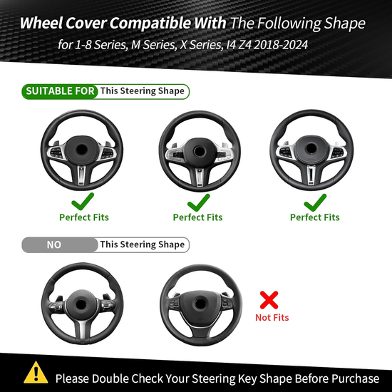 T-carbn Carbon Fiber Steering Wheel Cover Compatible with BMW