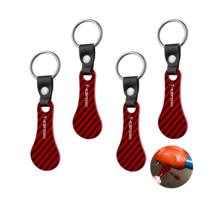 Carbon Fiber Fiber Shopping Cart Tokens Keychain - 4 Pack Quarter Holder Key Ring
